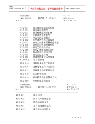 某物业公司清洁绿化工作手册