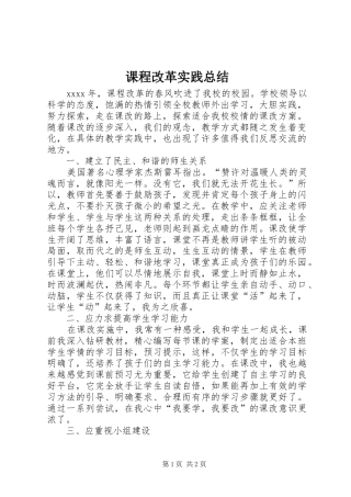 课程改革实践总结