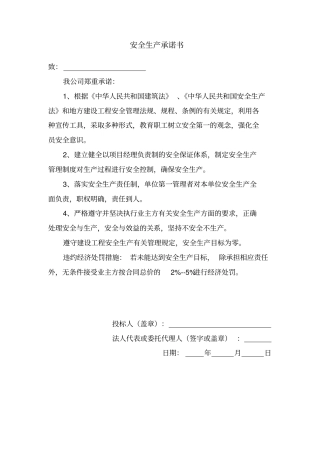 投标文件--承诺