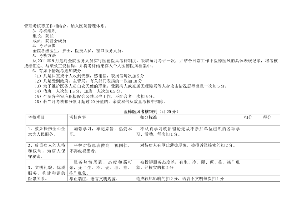 南阳乡卫生院工作人员绩效考核实施方案(试行)_第3页