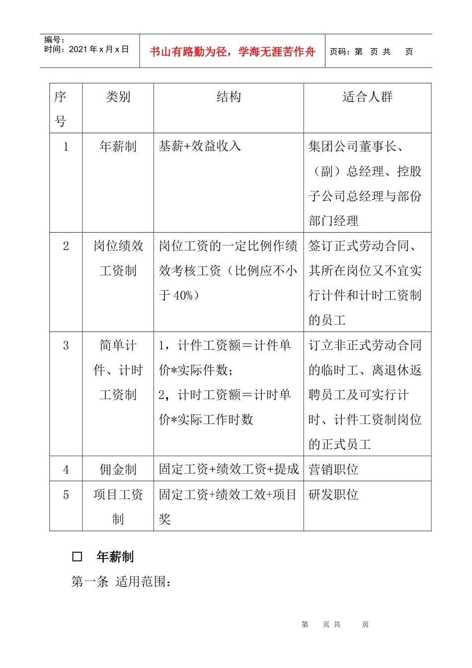 某瓷业公司薪酬管理制度_第3页