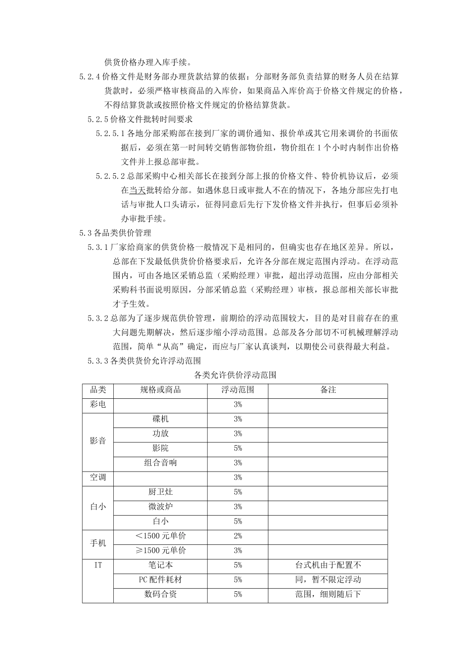 某电器公司采购供价管理规定_第3页