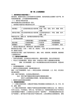 人力资源-HR二级人力资源规划精华浓缩