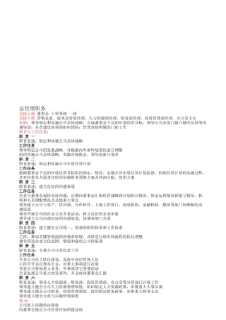 外贸部门岗位职责