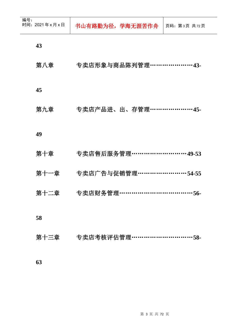 某知名品牌专卖店运营店长管理手册_第3页