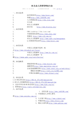人力资源-hr从业人员常用网站大全