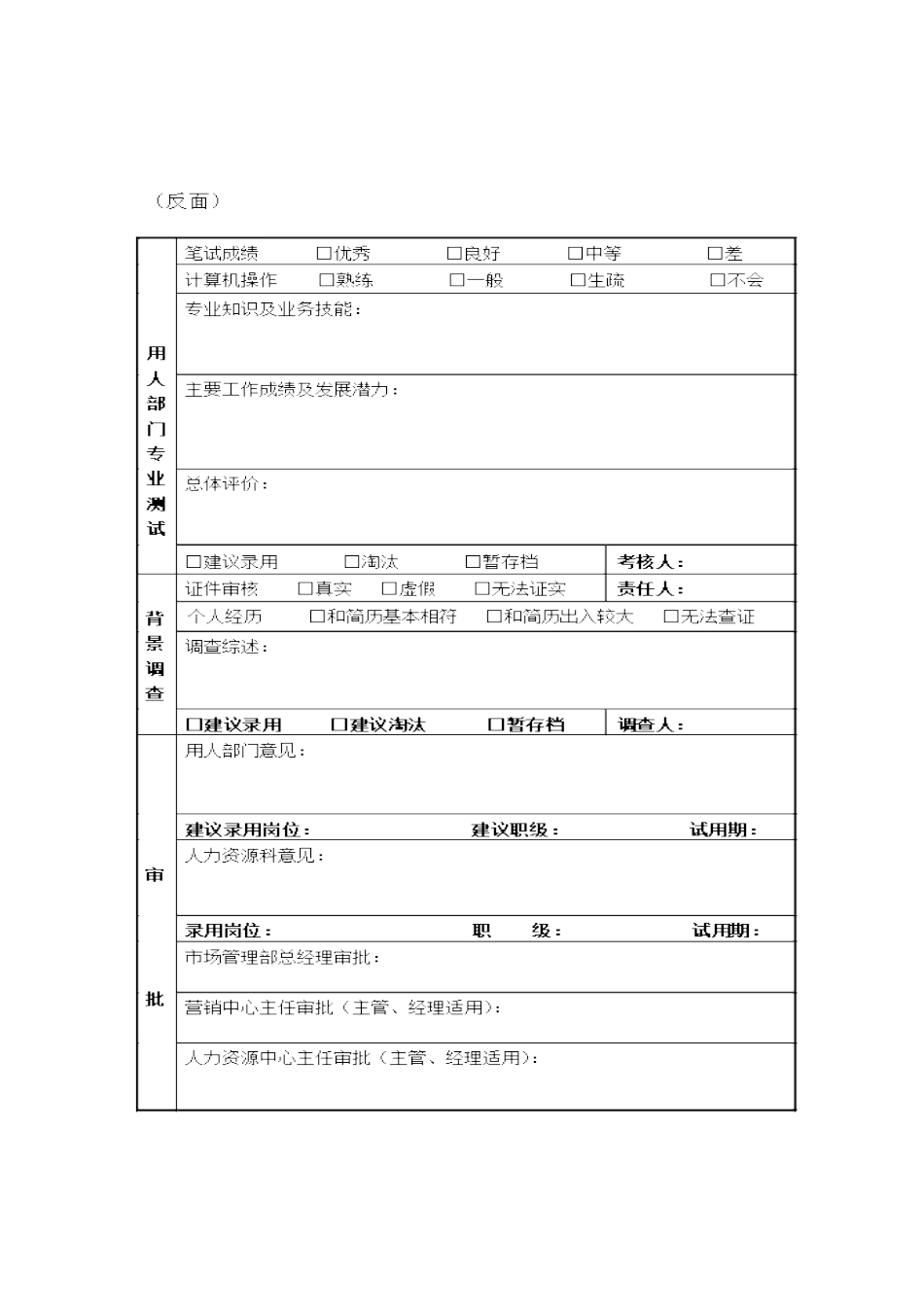 人力资源-SZ2201203面试考核表_第2页