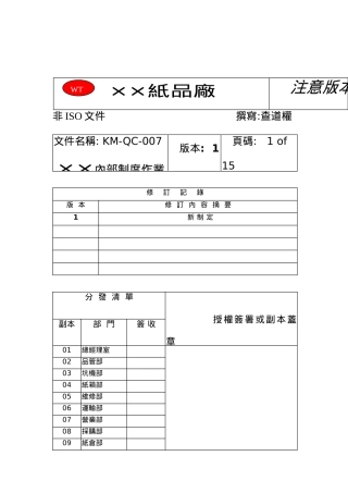 某纸品厂内部管理制度规范