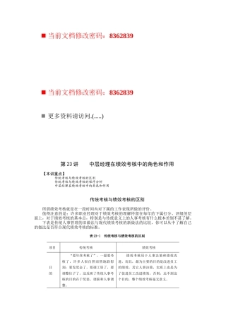 中层经理在绩效考核中的角色与作用