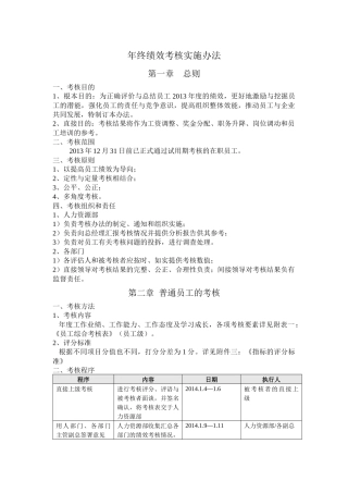 年终绩效考核方案（附各种考核表）