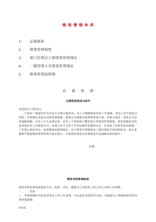 某集团公司绩效管理体系