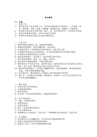 人力资源-KFC岗位操作指南