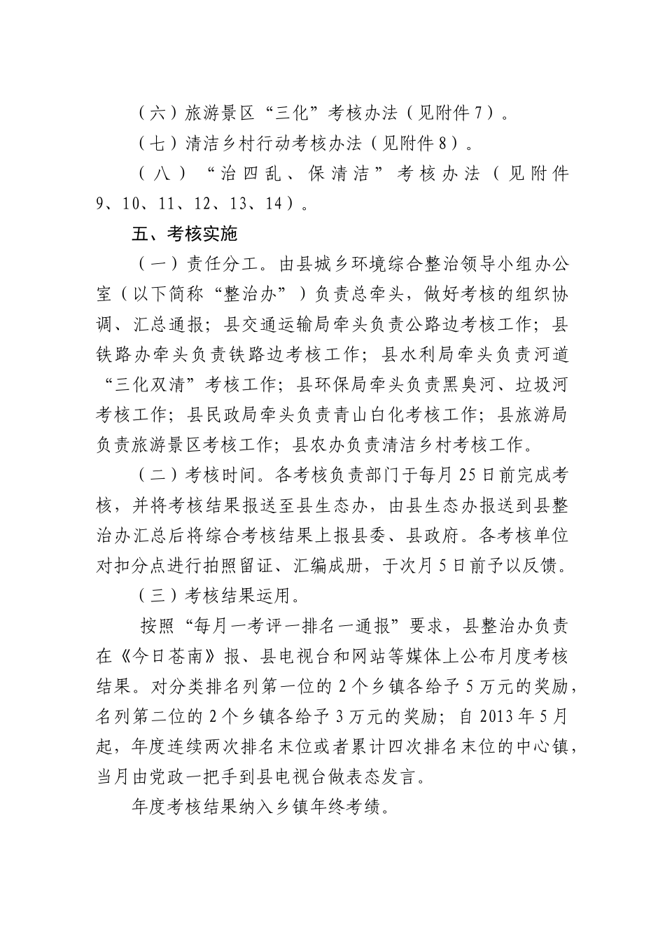 人力资源-XXXX年度城乡镇环境综合整治考核办法5次_第3页