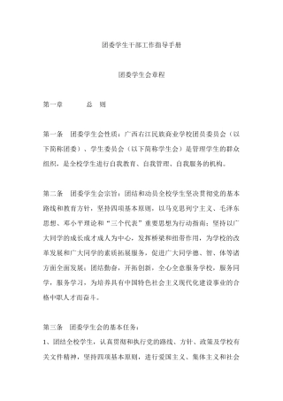 团委学生干部工作指导手册