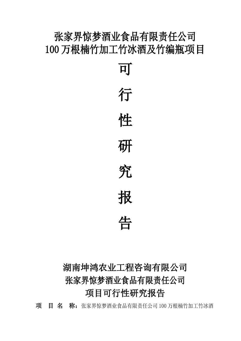 某食品公司可行性研究报告书_第1页