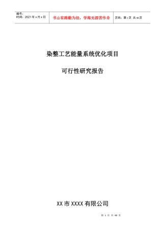 染整工艺能量系统优化项目可行性研究报告