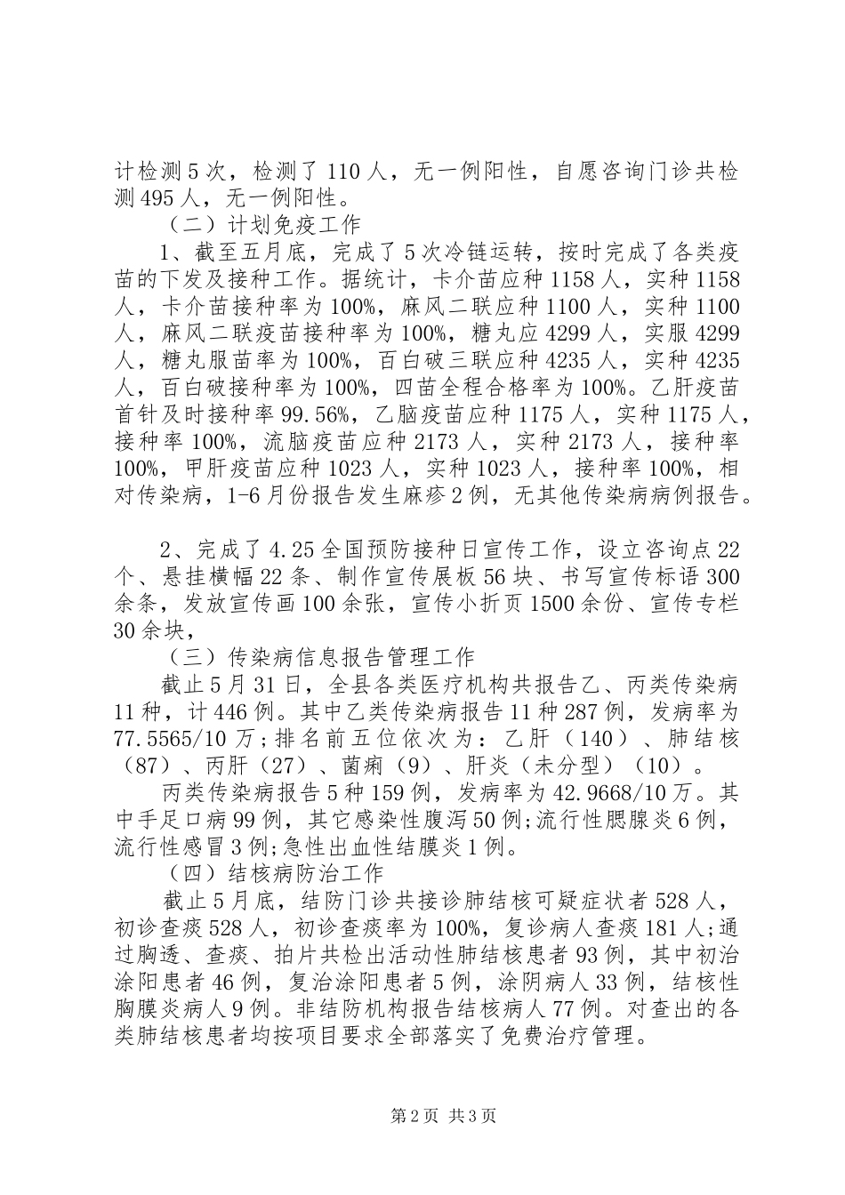 疾控中心20XX年上半年工作总结范文_第2页