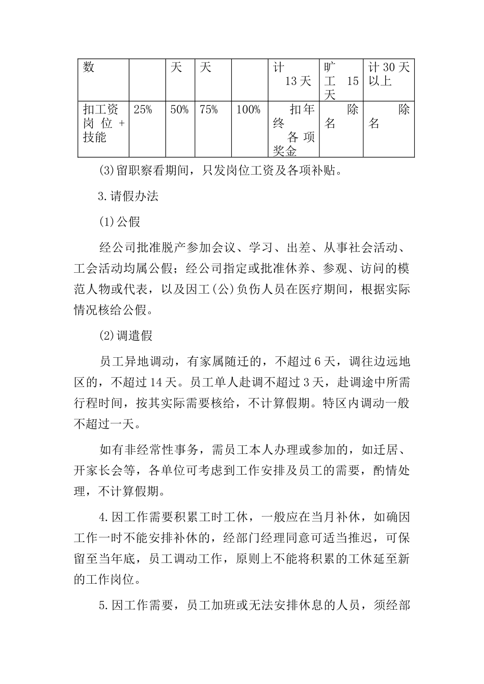 员工考勤和休假的规定(1)_第2页