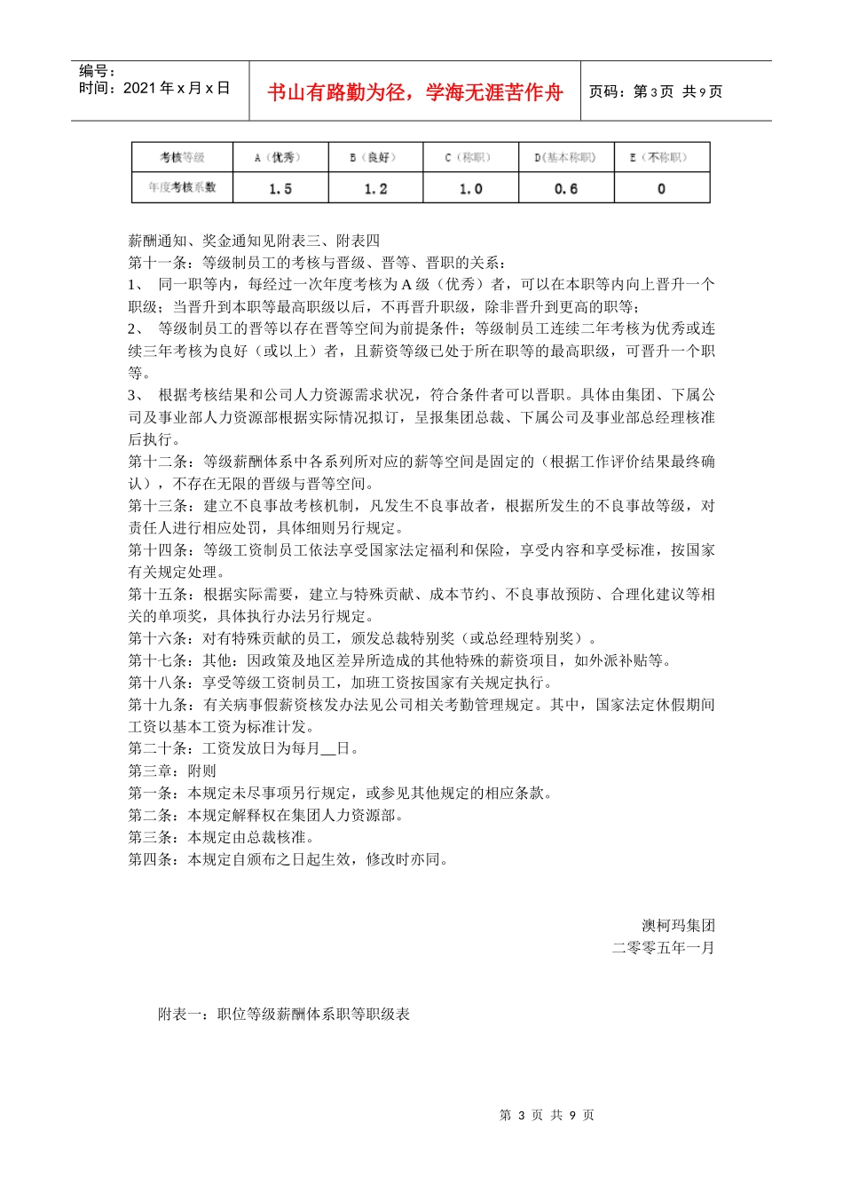 某集团等级薪酬管理制度_第3页