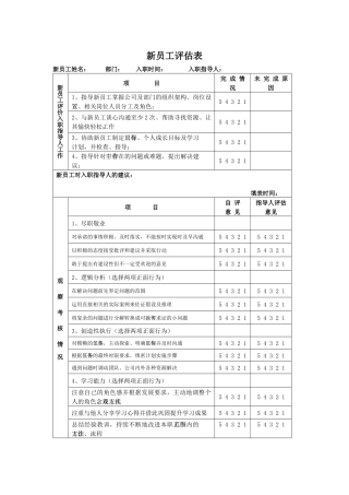 人力资源-10、新员工评估表
