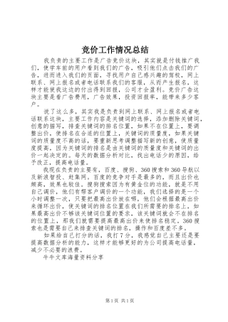 竞价工作情况总结