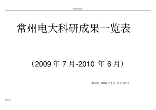 常州电大科研成果一览表