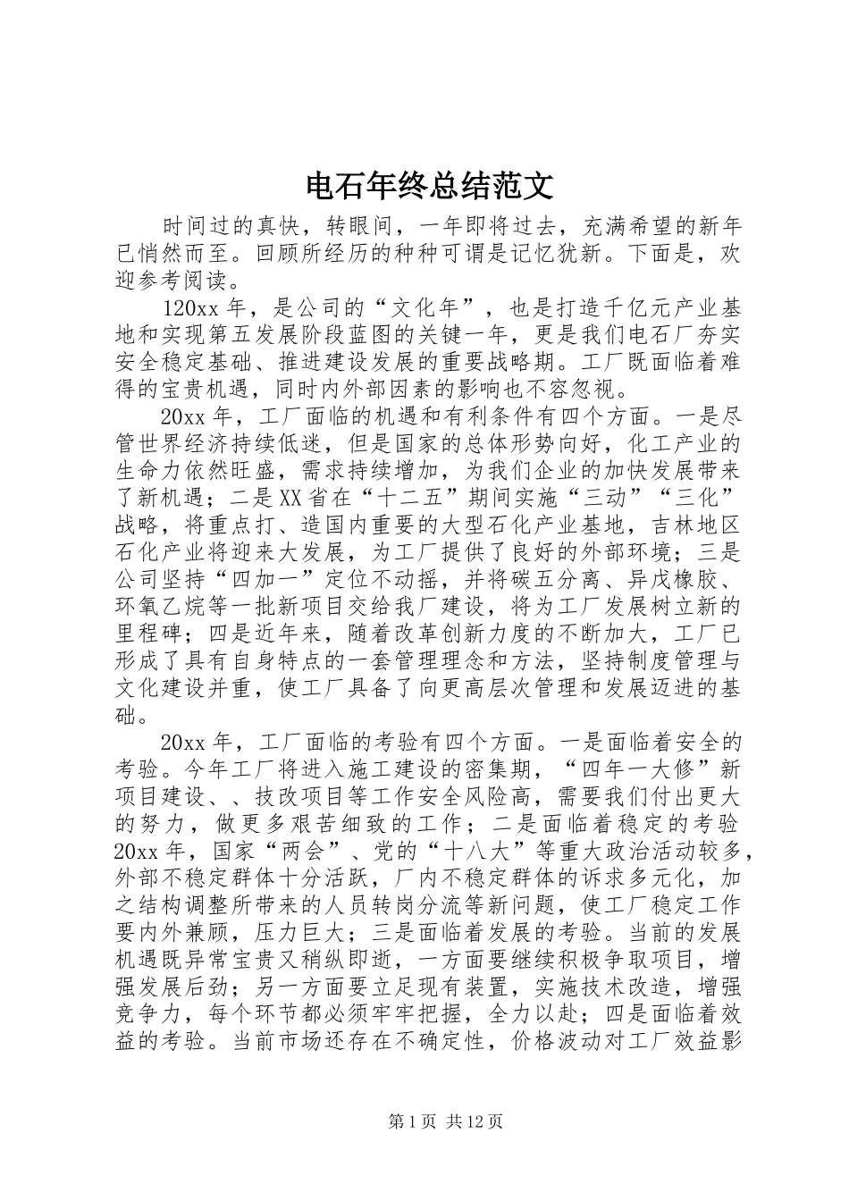 电石年终总结范文_第1页