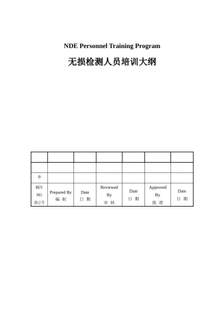 人力资源-CX-11-无损检测人员培训大纲