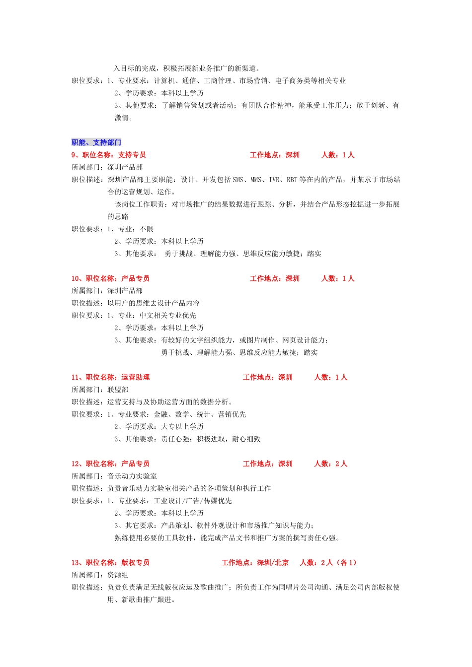 人力资源-A8音乐集团公司招聘职位_第3页