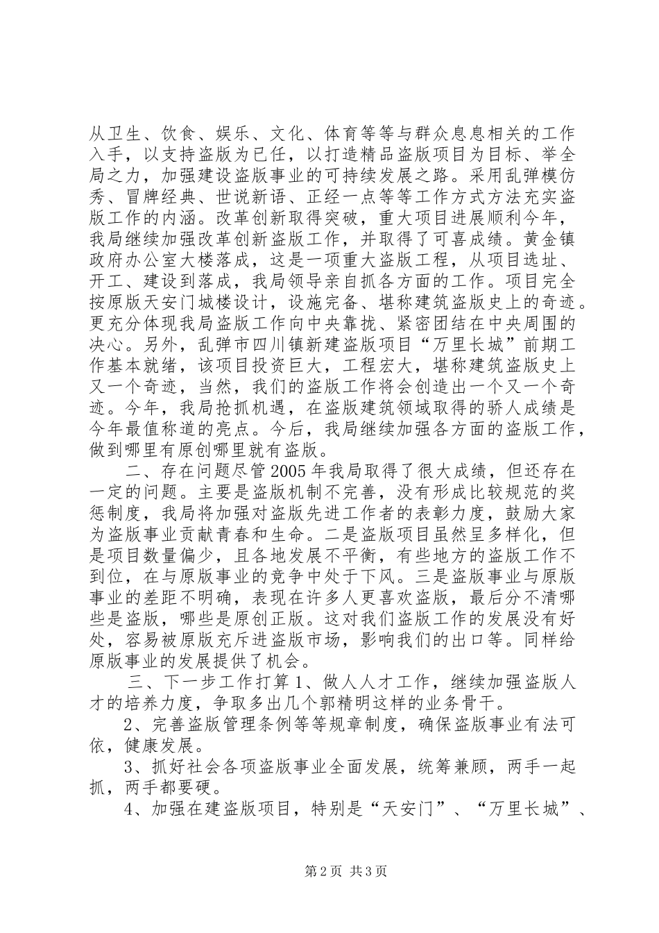 盗版局20XX年工作总结_第2页