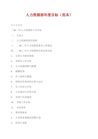 人力资源部各职位工作分析与薪酬管理