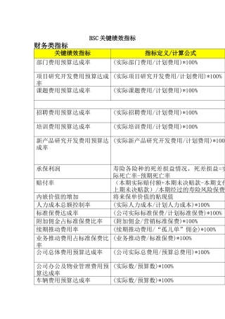 人力资源-BSC关键绩效指标（ 32页）