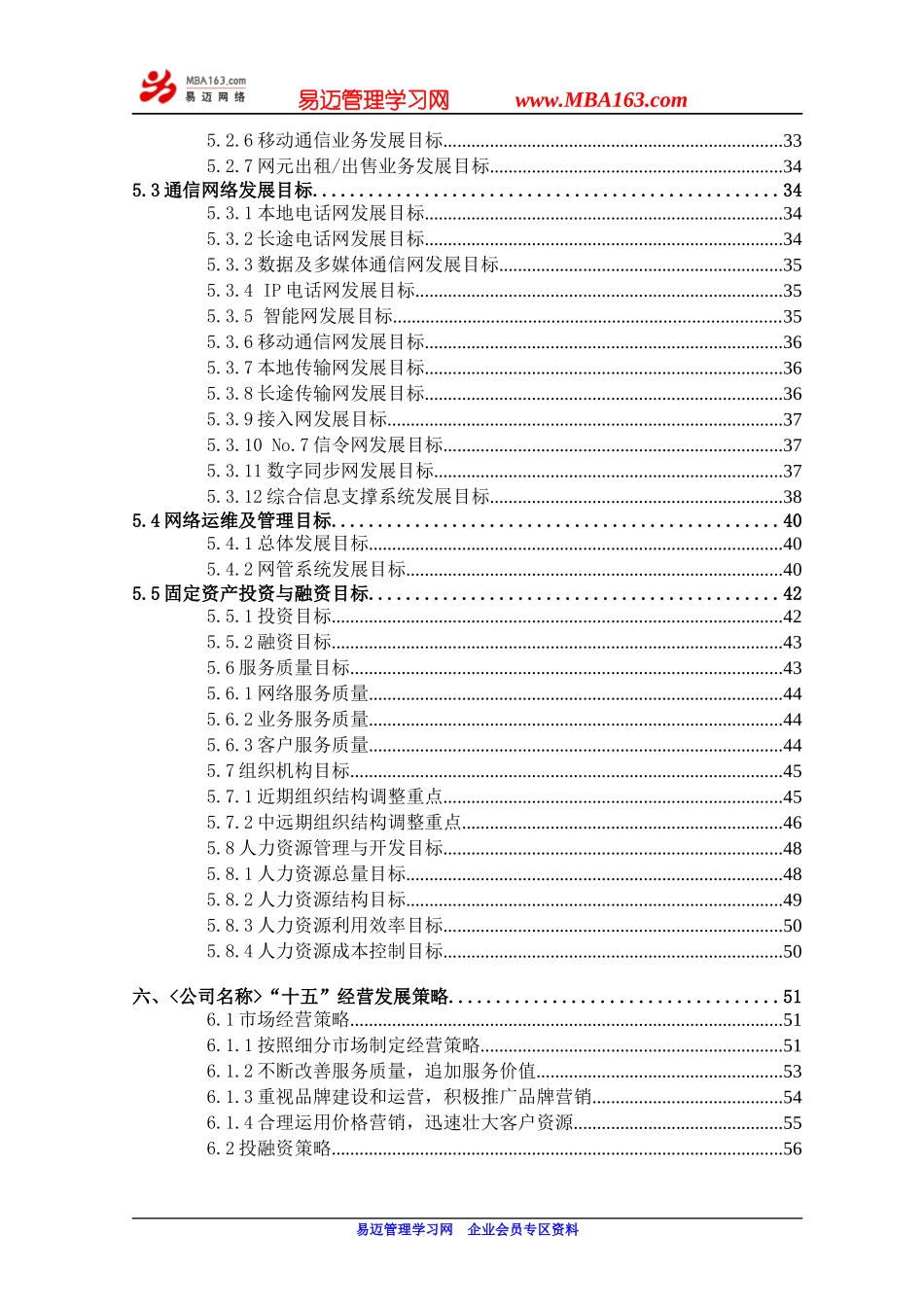 某通信信息有限责任公司十五发展规划_第3页