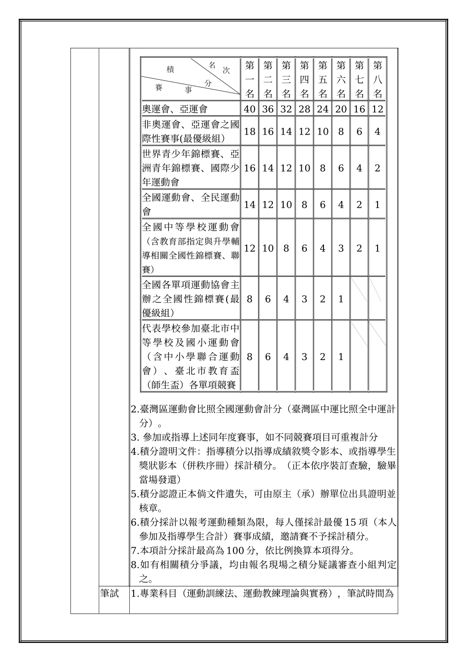 台北市99年度专任运动教练联合甄选简章_第3页