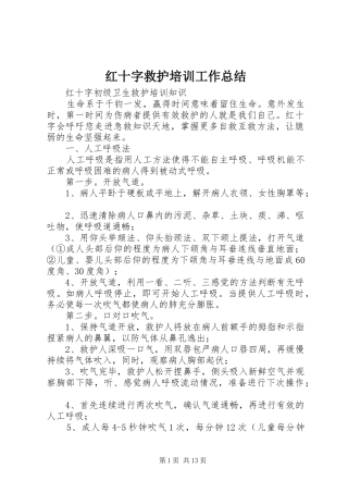 红十字救护培训工作总结_2