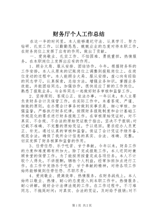 财务厅个人工作总结