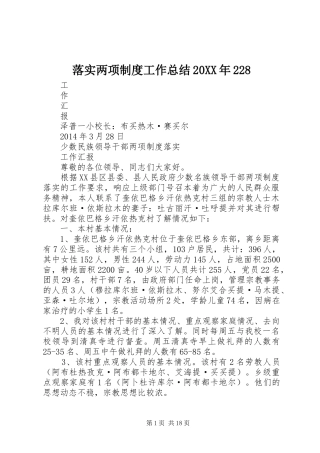 落实两项制度工作总结20XX年228