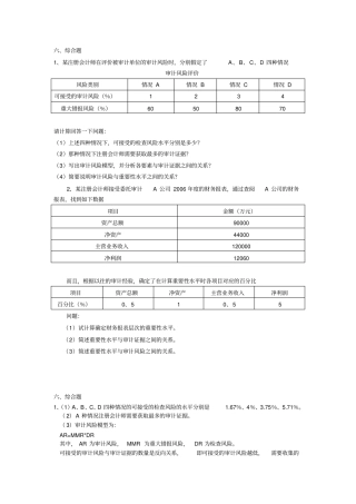 (财务内部审计)CPA审计练习