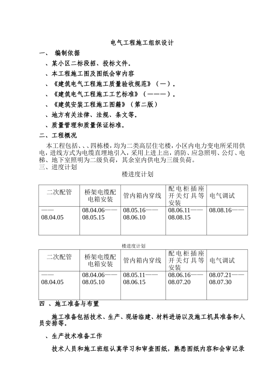 标段招、投标电气工程施工组织设计方案(DOC51页)_第1页