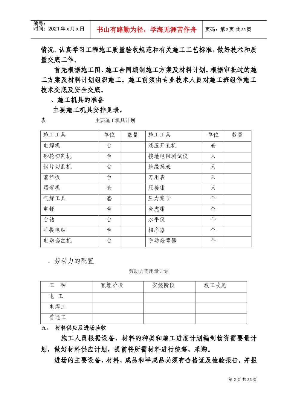 标段招、投标电气工程施工组织设计方案(DOC51页)_第2页