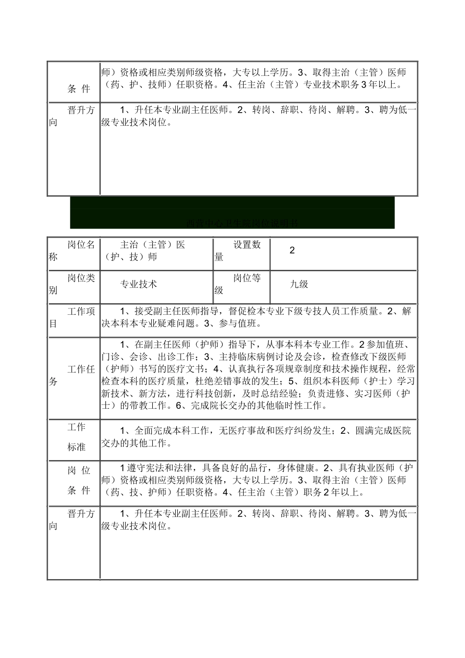 乡镇卫生院岗位说明书_第3页