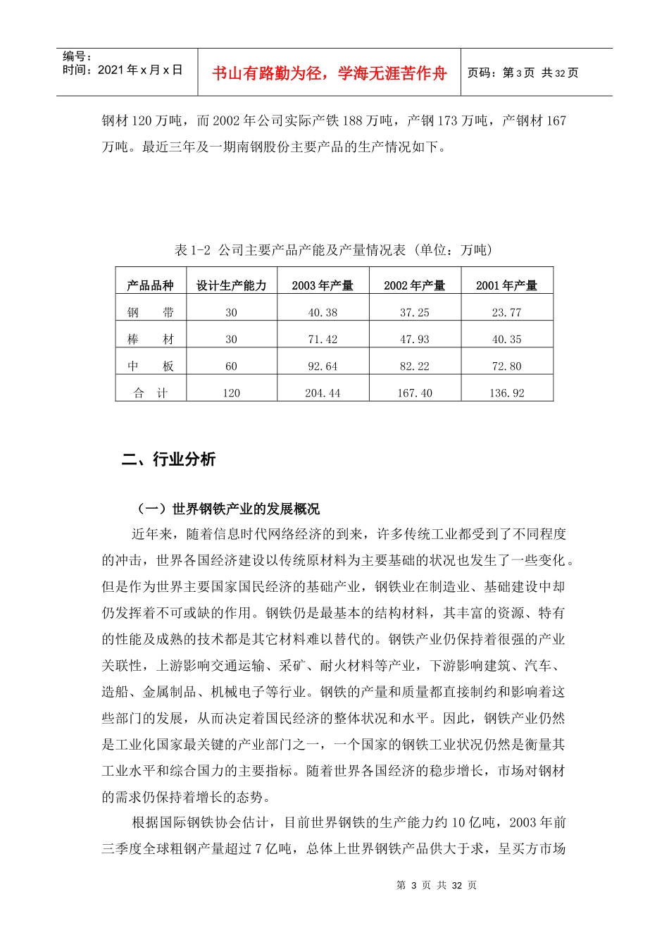 某钢铁股份有限公司投资价值的分析报告_第3页