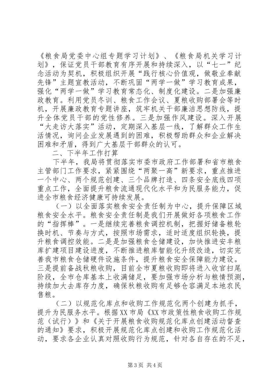 粮食局XX年工作总结_第3页