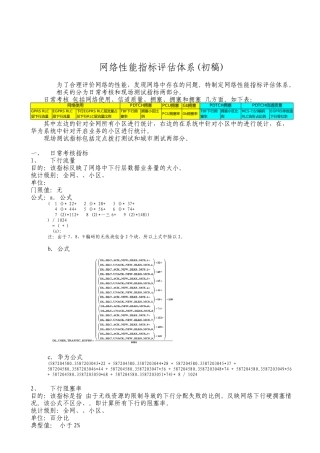 人力资源-EGPRS网络性能KPI指标评价体系(初稿)