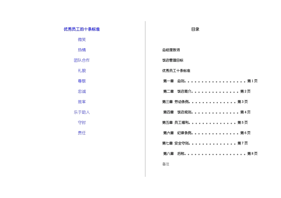 员工手册（青岛贵都酒店）021216_第2页