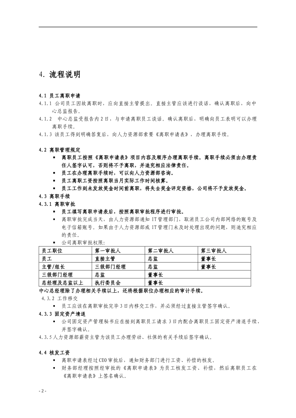 某软件股份公司员工离职与辞退管理制度(doc)_第2页