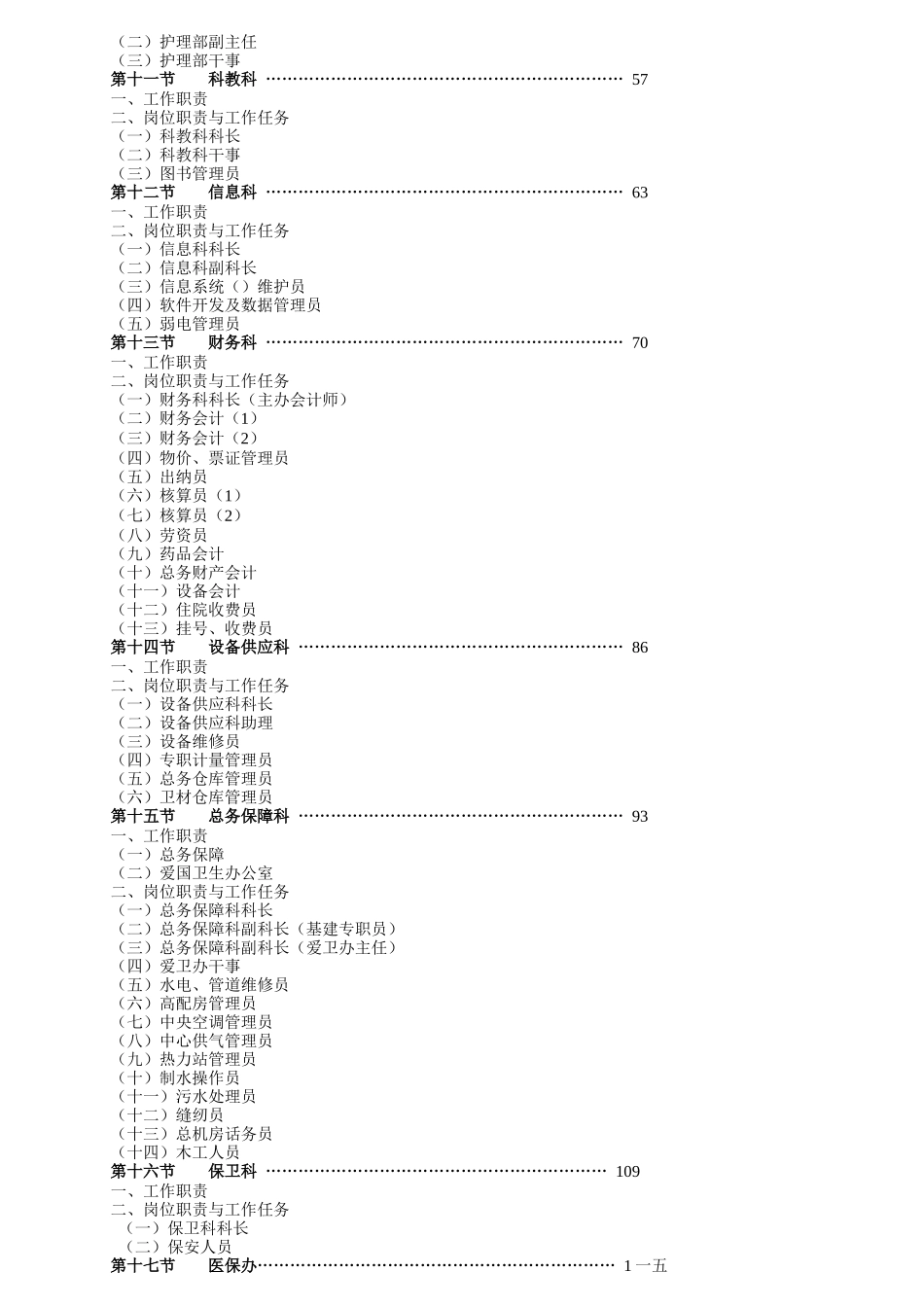 三级医院的职能科室岗位说明书_第2页