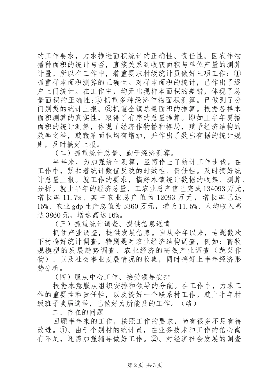 精选乡镇统计工作半年总结_第2页
