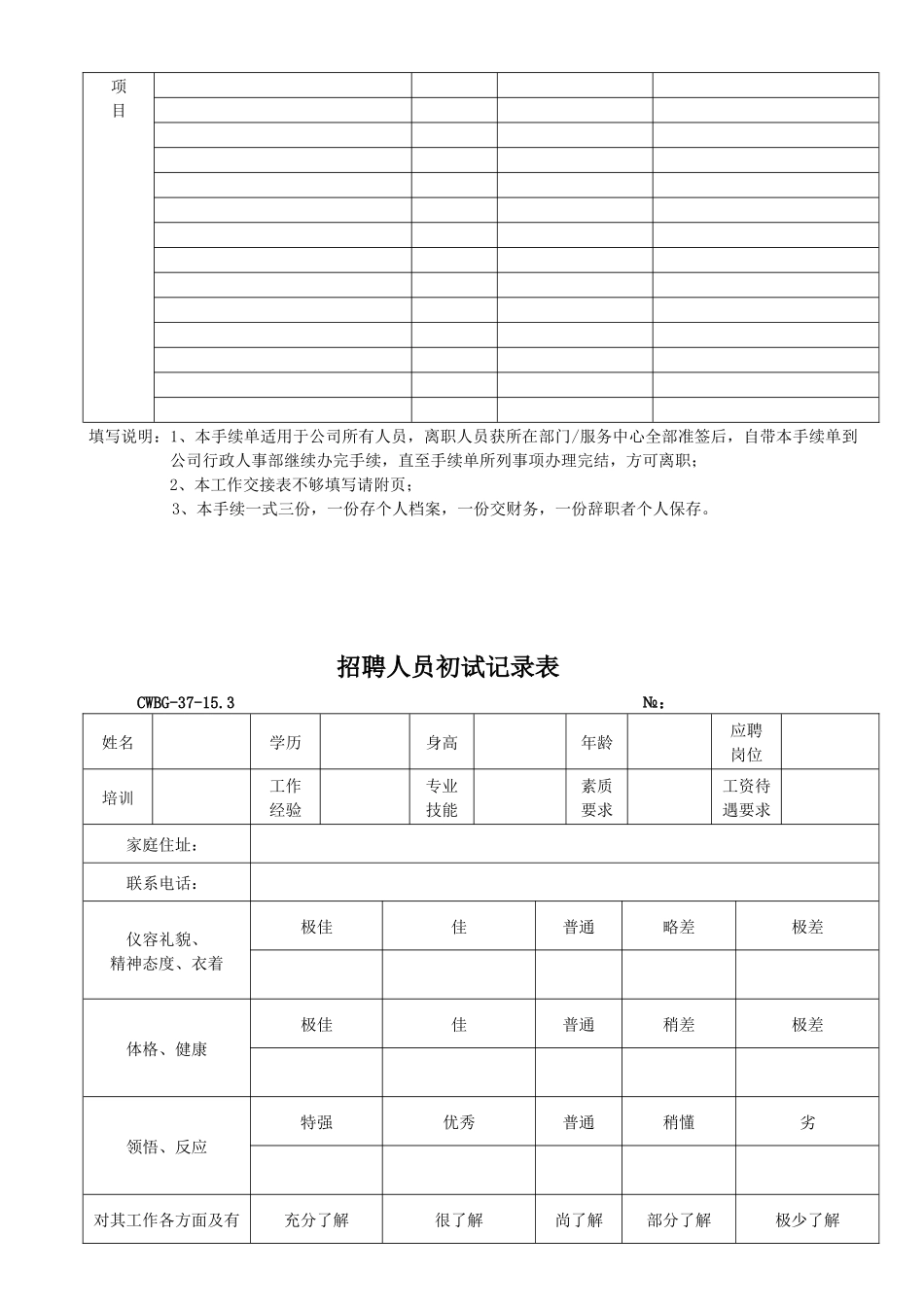 人力资源-HR常用表格资料大全(惊喜版)_第3页