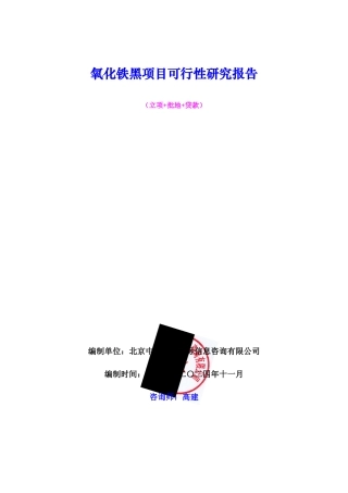氧化铁黑项目可行性研究报告